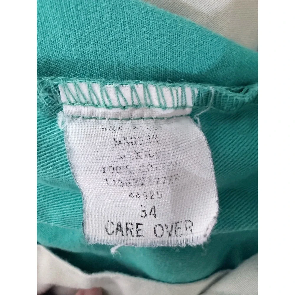 Vtg Polo Ralph‎ Lauren Shorts Mens 34 Green Pleated Chino 8 In Preppy